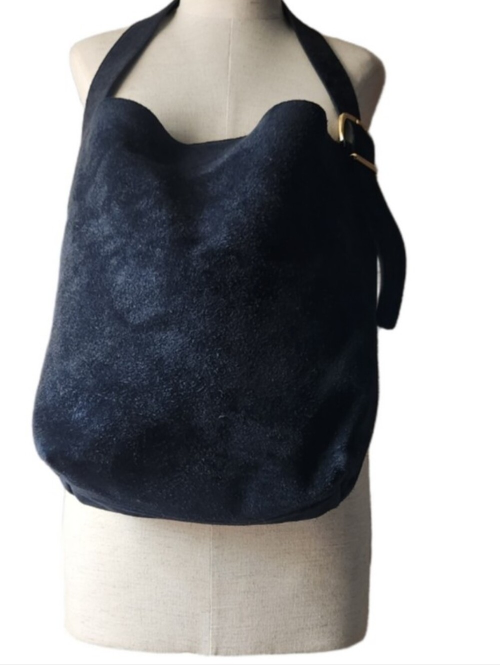 Madewell The Essential Black  Suede Everyday Bucket Tote Nwt - Picture 10 of 11